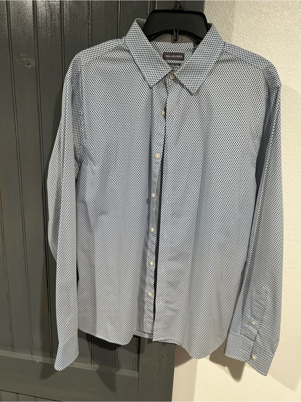 Van Heusen Men's Light Blue Microdot Dress Shirt